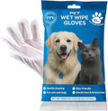FPN Pet Cleaning Gloves for Dogs & Cats – 10 Count, Unscented No-Rinse Grooming Wipes in Extra-Thick Double-Sided Cleaning Mitts with Coconut Oil, Witch Hazel & Grapefruit – Paw, Fur & Face Cleaning