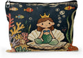 Cafl Little Mermaid Seashell Makeup Bag Travel Large Cosmetic Bag Organizer toiletry Essentials Jewelry Zipper Bag Gift For Women -10×8 inch
