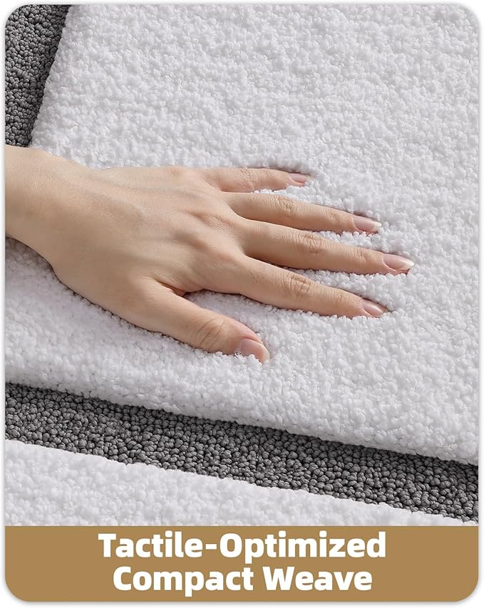 Color&Geometry Bathroom Rugs, Water Absorbent and Quick Dry Microfiber Bath Rugs-20"x32", Non-Slip, Machine Washable, Extra Soft Plush Bath Mats for Bathroom, Laundry Room, Dark Grey