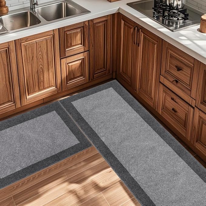DOMUSTEX Machine Washable Kitchen Rug 24" x 70", Non Slip Kitchen Mat for Floor, Absorbent Entrance Runner Rug for Bedroom, Hallway, Bathroom, Door (Roll Packing)