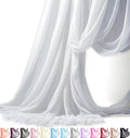 Barcelonetta | Chiffon Fabric | Decoration, Drapery Fabric | Wedding, Gender Reveal, Baby Shower, Birthday | for Arbor, Arch, Canopy, Table and Chair Decoration (White, 5 Yards)