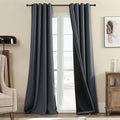 Rutterllow 100% Blackout 340 GSM Curtains 2 Panels, Full Shade 80 Inches Long Complete Drapes for Living Room, Dark Grey Thermal Insulated Bedroom Window Treatment Drapes (Gray, 52 x 80 inch)