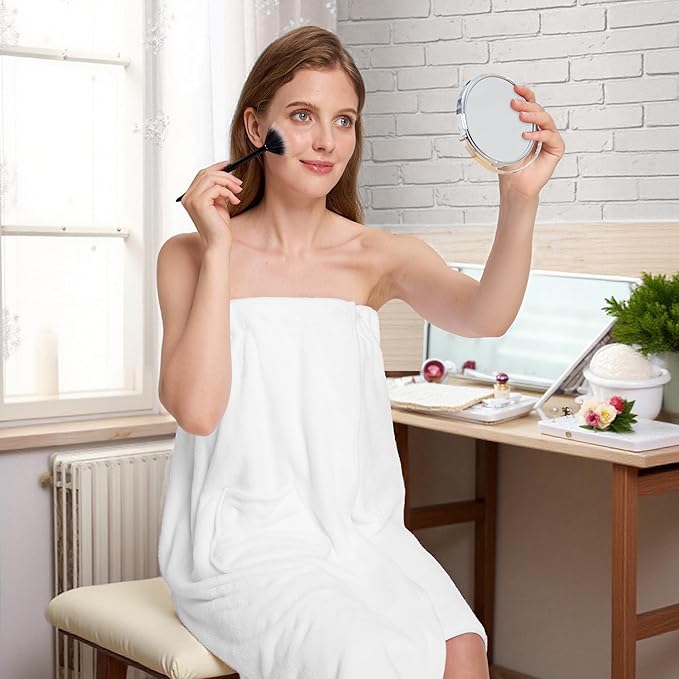 PJGGZ Towel Wrap for Women, Three Adjust Clasps Closure Bath Wraps After Shower Spa Sauna Bathrobe(Available in Plus Size)