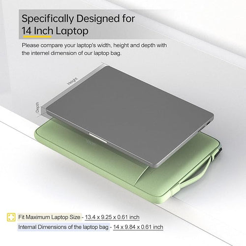 14 Inch Laptop Case Computer Sleeve for HP Lenovo Acer Dell Chromebook/Stream/Aspire 3, Lenovo IdeaPad/ThinkPad, ASUS Chromebook/Vivobook Go, Dell Latitude 7490 Bag, Green
