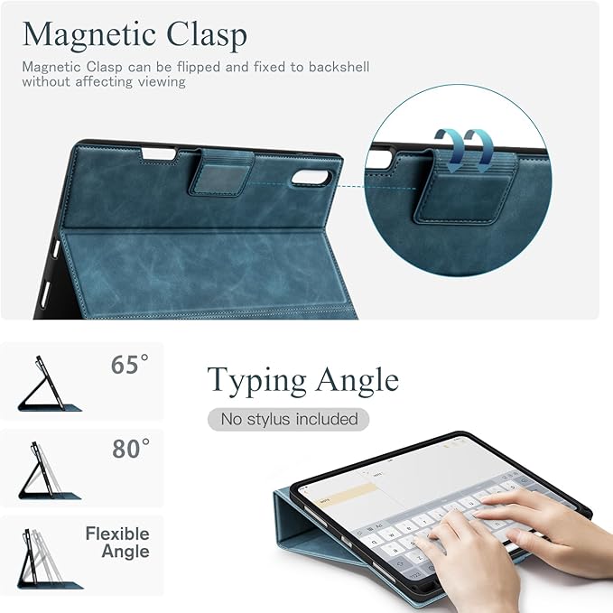 Antbox Case for iPad Air 11-inch M3 (2025) / M2 (2024), iPad Air 5th/4th Generation 10.9'' Vegan Leather with Pencil Holder Typing Angle Auto Sleep/Wake Muti-Stand