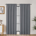 Lecloud Bessie Dark Grey Curtains for Living Room Decor 78 Inches Long 2 Pcs, Privacy Airy Window Treatments Bedroom Curtains, Rod Pockets Light Filtering Drapes for Living Room, Each 40" W x 78" L