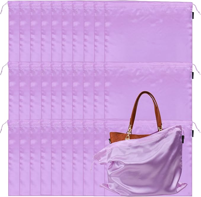 GONGKANGYUAN 30 Pack Dust Bags for Handbags Travel Storage Pouch, Silk Handbag Dust Cover Bags for Purses Pocketbooks Shoes Boots
