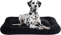 Coohom Deluxe Plush Dog Bed Pet Cushion Crate Mat,Fulffy Comfy Kennel Anti-Slip Washable Pad for Medium Large X-Large Dogs(X-Large, Black)