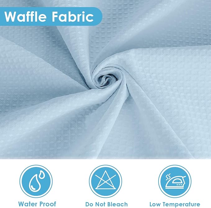 Nesphy Shower Curtain and Liner, Ombre Blue Striped 3 in 1 Shower Curtain and PEVA Liner Set with 12 Rust-Resistant Metal Hooks, Waterproof Fabric Shower Curtains for Bathroom, 72 W x 72 H
