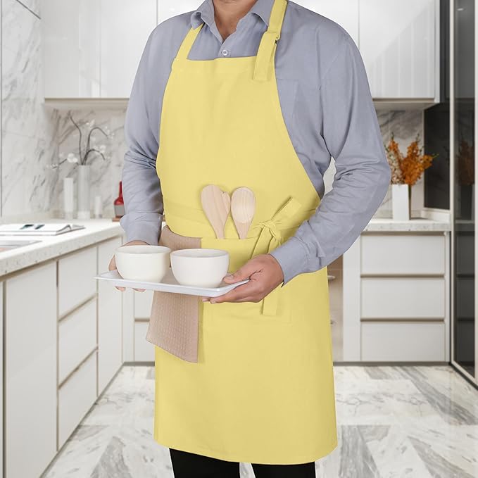 Native Fab Kitchen Apron 2 Pack - 100% Cotton Adjustable, Durable Apron with Pockets, Perfect for Cooking, Baking, Grilling