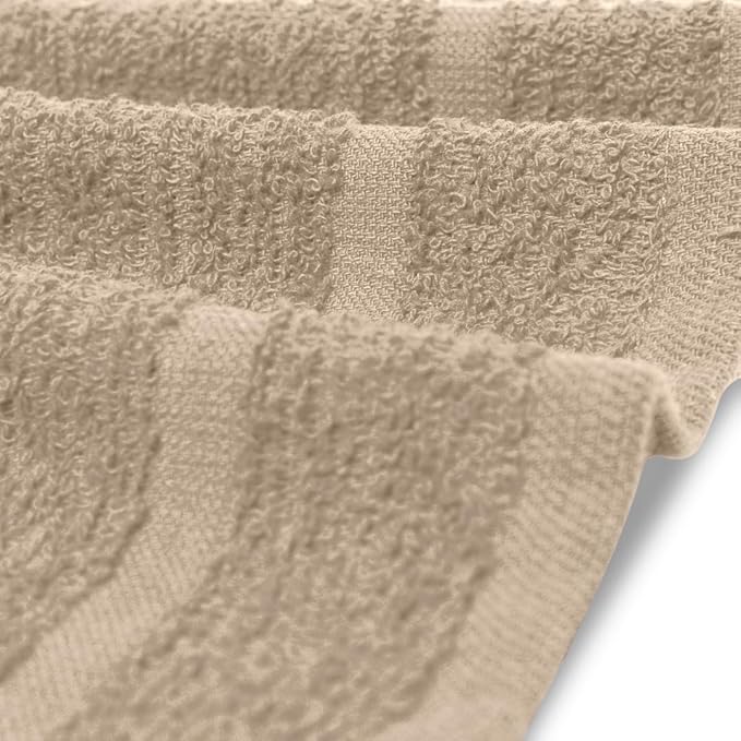 Avalon Towels Cotton Washcloths – (Pack of 60) Size 12x12 Inches, 100% Ring Spun Cotton, Soft & Absorbent Face Towels, Gym Towels, Hotel and Spa Quality, Reusable Fingertip Towels (Natural)