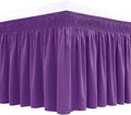 Biscaynebay Wrap Around Bed Skirts for Full & Full XL Beds 15" Drop, Eggplant Adjustable Elastic Dust Ruffles Easy Fit Wrinkle & Fade Resistant Silky Luxurious Fabric Machine Washable