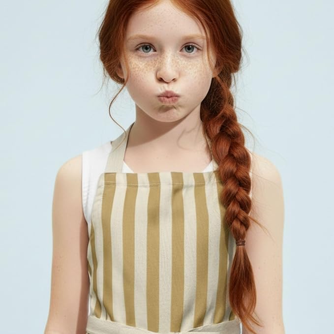Tampoco Design Kids Apron – 100% Cotton, Adjustable & Machine Washable – for Baking, Cooking, and Crafts – Ages 5–11