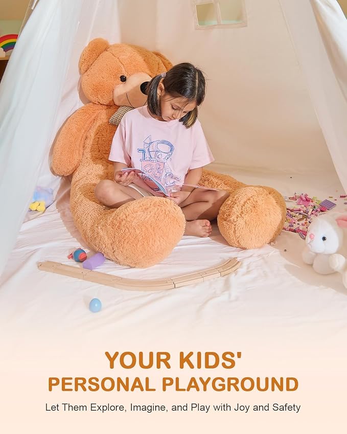 CO-Z Larger 85" H Kids Teepee Play Tent, 2.1m Large Indoor Canvas Teepee Tent for Adults, Tall Foldable Teepee Outdoor, 5 Sides Party Picnic Wedding Teepee Tent with Storage Bag