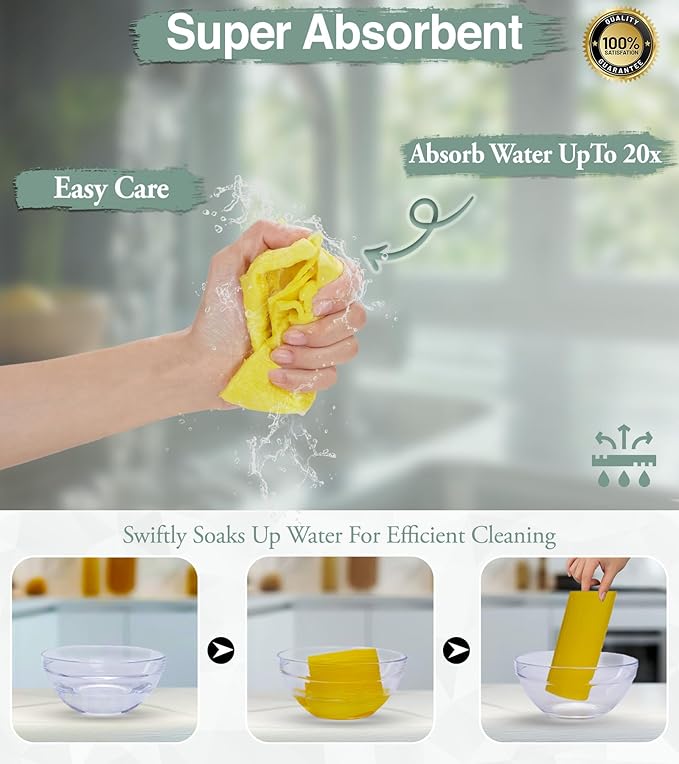 Solvra 10 PCS Swedish Dishcloths for Kitchen 100% Biodegradable | Reusable Cellulose Sponge Cloths | Ultra Absorbent, Eco-Friendly Cleaning Towels | Dishcloths for Washing Dishes & General Cleaning