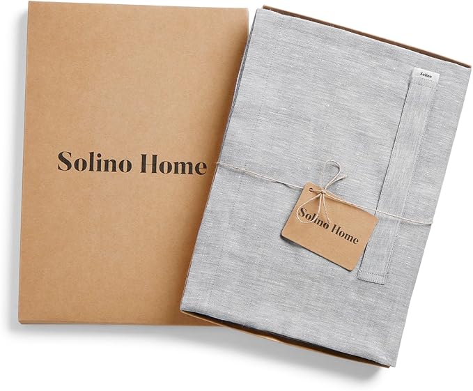 Solino Home Linen Bistro Server Apron - Extra long ties with Pockets - 100% Pure Linen Midi Half Apron for Men and Women