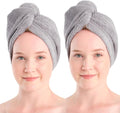 Seritaine Hair Towel Wrap for Women 2 Pack – 100% Turkish Cotton Turban for Wet Hair Quick Dry – Soft & Gentle Head Towel Cap– Soft and Absorbent Cotton - 10x26 inch