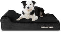 The Dog’s Bed Orthopedic Headrest Dog Bed Large Black Plush, Memory Foam, Pain Relief for Arthritis, Hip & Elbow Dysplasia, Post Surgery, Lameness, Waterproof Washable Cover, Veterinary Approved