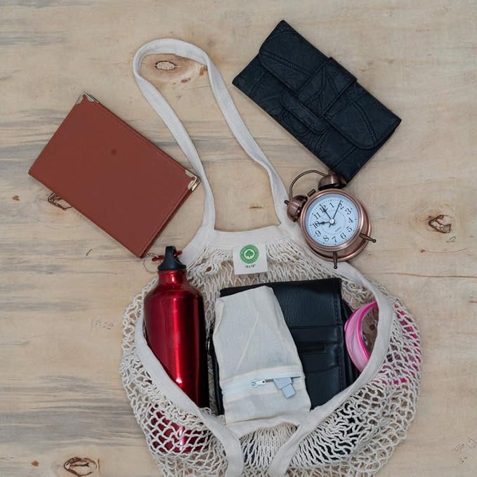 Best Farmers Market Bags - Sturdy Organic Cotton Mesh Tote for Grocery, Beach, Produce, Fruit & Vegetable Storage - Lightweight Fish Net Bag (1 Bag)