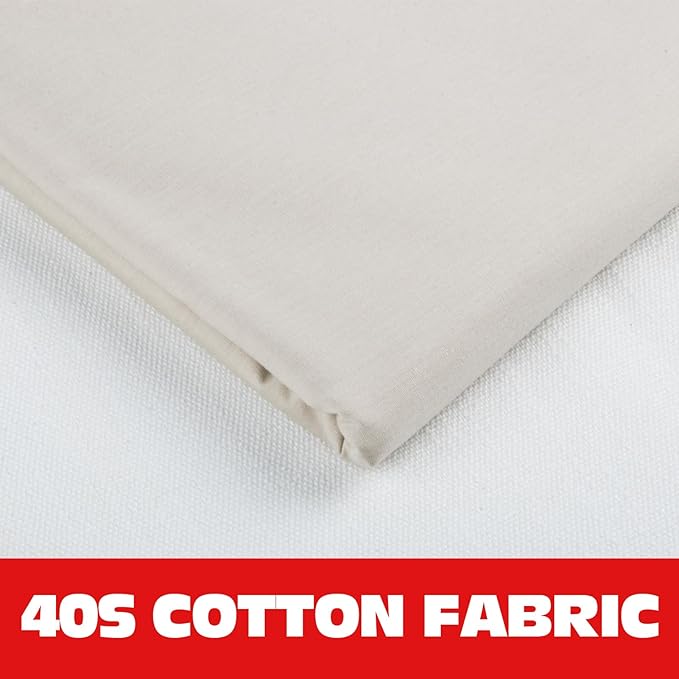 100% Beige Cotton Fabric for Sewing by 3 Yards, 59”Width Quilting Fabric Medium Weight 5.8 oz, Muslin Fabric by The Yard, Embroidery Cloth