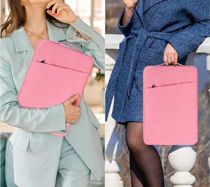 17 17.3 Inch Laptop Bag for Women, Carrying Computer Notebook Sleeve Case for Acer Chromebook 17/ Dell Inspiron/MSI/HP Envy Pavilion/ASUS/Lenovo IdeaPad College School Office Travel,Pink