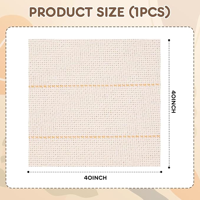 2PC 40"x40" Inch Premium Tufting Cloth with Marked Lines, Monks Cloth for Tufting Gun Rug Tufting, Rug Tufting Supplies Punch Needle Fabric for Art Hand Making DIY Craft Decoration