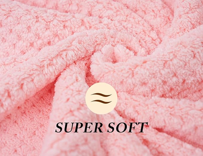 Wuwahold Microfiber Hair Towels, Waffle Hair Towel Set, Super Soft Highly Absorbent, Sturdy Quick Drying Turbans for Long, Thick, Curly Hair (5 Pack, 40" x 20")
