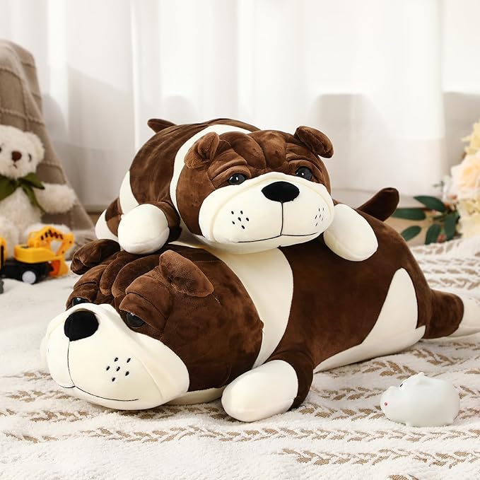 Vertintong 23.6" Huggable Dog Plush, Cute Stuffed Animal, Soft Adorable Cuddle Companion for Kids, Easter Birthday Plush Pillow Gift for Boys and Girls