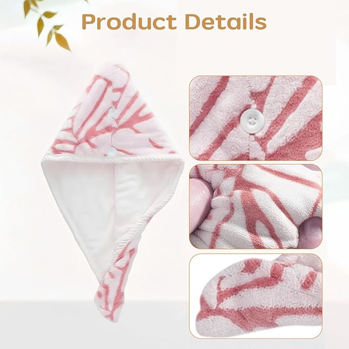 YHPDYL 2-Pack Women's Microfiber Hair Towel Wrap: 50% Faster Drying, Ultra - Absorbent & Anti - Frizz for Long and Curly Hair! 16 * 26 Inches Oversized, Lightweight for Travel, Gym, Spa & Home Use