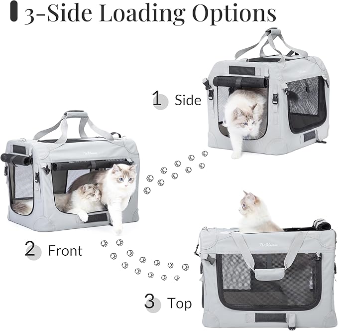 PetMasion Extra Large Cat Carrier for 2 Cats, Soft Pet Car Travel XL Bag for Large Big Cat 20lbs+, for Two Cats Long Trips Ride 24"x16.5"x16.5" with Litter Box