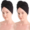 Seritaine Hair Towel Wrap for Women 2 Pack – 100% Turkish Cotton Turban for Wet Hair Quick Dry – Soft & Gentle Head Towel Cap– Soft and Absorbent Cotton - 10x26 inch