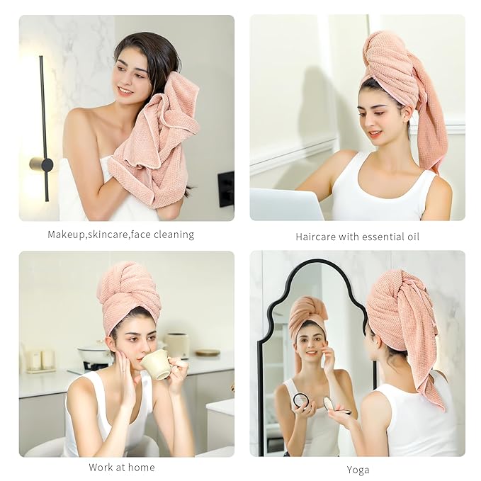 Laojbaba Microfiber Hair Towel Quick Dry Hair Towel Hair Drying Towels Suitable for All Kinds of Hair Ultra Absorbent Long and Thick Hair 20X40inch White (1pcs)