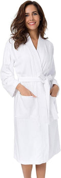 SIORO Women Terry Cloth Bath Robes with Pockets, Soft Long Cotton plush Kimono Wrap Bathrobe, Spa, Fuzzy Female nightgrown