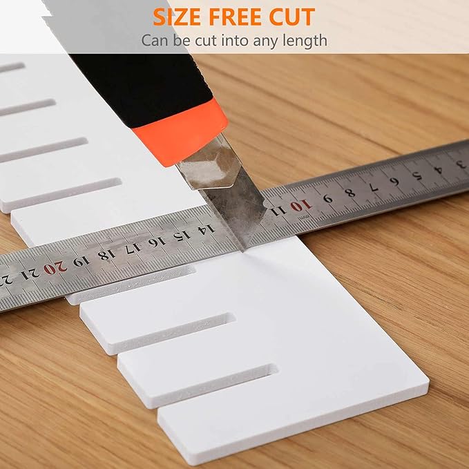 8Pcs Drawer Dividers, 12.6" x 2.76", Thick, DIY Organizer Separator, Large Adjustable Dresser Drawer Organizer for Clothes, Bedroom, Bathroom, Kitchen Cutlery, Desk, Office Storage