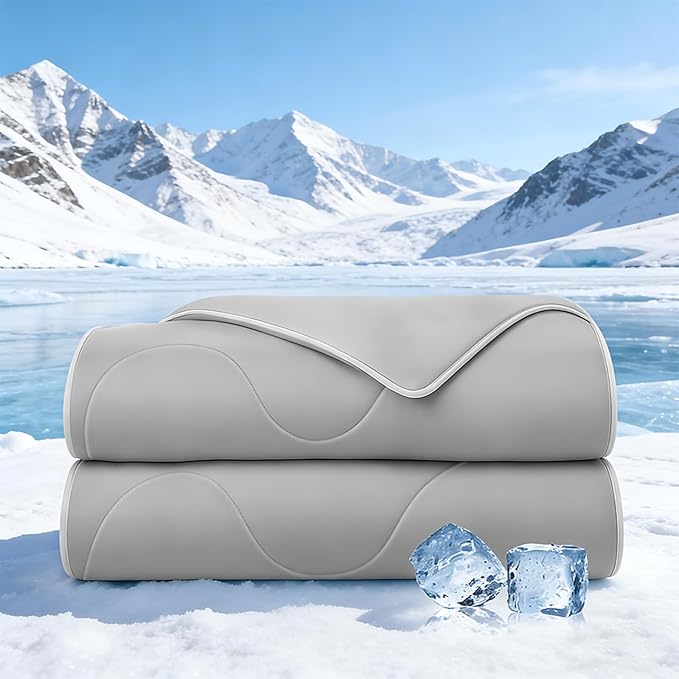 HLLBLL® Cooling Comforter, Ultra Cold Fiber Technology, All-Season Lightweight Blanket to Quickly Cool Down,Deep Sleep Throughout The Night