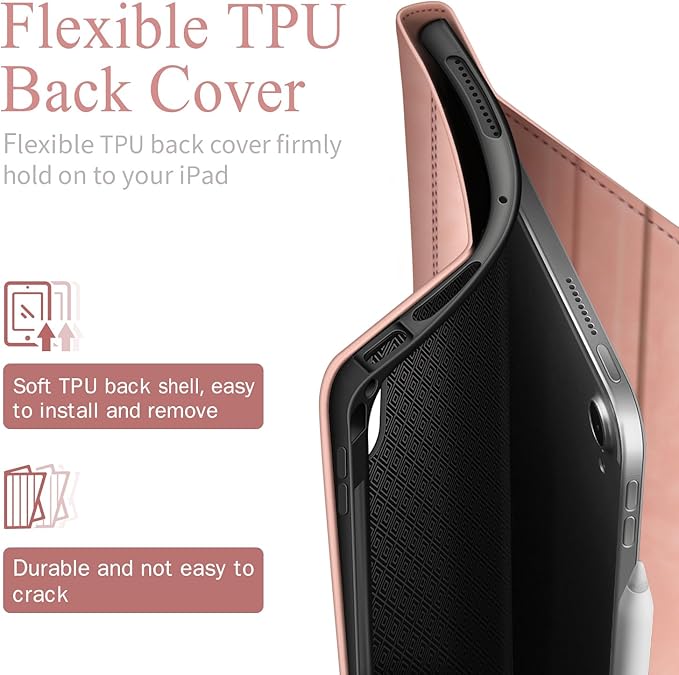 Antbox Case for iPad Air 11-inch M3 (2025) / M2 (2024), iPad Air 5th/4th Generation 10.9'' Vegan Leather with Pencil Holder Typing Angle Auto Sleep/Wake Muti-Stand