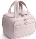 Bagstellar Travel Toiletry Bag, Lightweight Wide-open Large Puffy Toiletry Bag for Women, Quilted Makeup Bag Organizer Water-resistant Cosmetic Bag with Handle for Toiletries, Essentials, Accessories