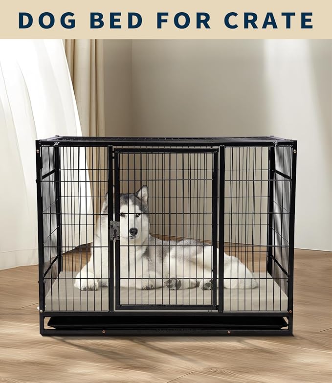 GUANGDEEN Leather XL Dog Bed, Waterproof Hair Resistant Dog Beds with Washable Covers, Orthopedic Egg Crate Foam Pet Bed