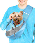 Cuddlissimo! Pet Sling Carrier - Small Dog Puppy Cat Carrying Bag Purse Pouch - For Pooch Doggy Doggie Yorkie Chihuahua Baby Papoose Bjorn - Travel Front Backpack Chest Body Holder Pack To Wear (Blue)