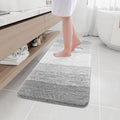 Arotive Microfiber Bathroom Rugs, Shaggy Soft and Absorbent Bath Rug, Non-Slip, Thick Plush Machine Washable Dry Bath Mats for Bathroom, Tub and Shower, 47x17, Light Grey, Rectangular
