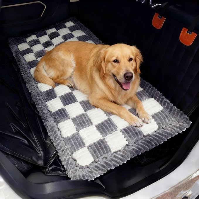 HYuMCCyhT Pet Couch Covers for Sofa Protector for Dogs Washable Backseat Pet Bed Mat Dog Bed Non-Slip Travel Pet Mat Fit (Gray+White, for Cars/SUV/Small Truck (54"×24.8"))