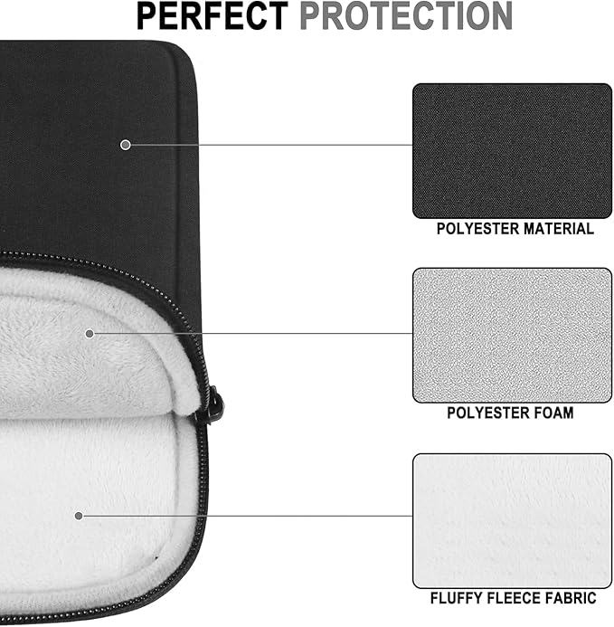 Laptop Sleeve 14 Inch, Water Resistant Traveling Computer Cover with Handle, Shockproof Protective Carrying Laptop Case Compatible for 14 Inch MacBook Air/Pro, HP, Dell, Asus, Lenovo, Black
