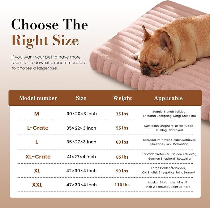 Cozila Dog Beds for Extra Large Sized Dog, Orthopedic Pet Bed with Waterproof Lining, Soft Short Plush Surface & Egg Crate Foam, Machine Washable Pet Mat with Removable Cover & Anti Slip Bottom