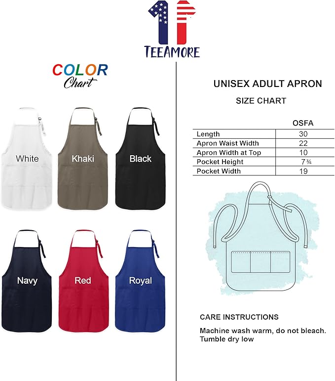 TEEAMORE Custom Aprons for Women Men Add Your Text Personalized Chef Kitchen Apron