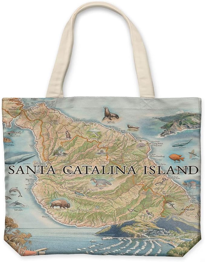 Xplorer Maps Canvas Tote Bag with Handles, Cloth Grocery Shopping Bag, Reusable & Eco-friendly Bag, 100% Cotton, Washable