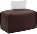 Livelab Tissue Box Cover, Rectangular Modern Decorative PU Leather Tissue Box Case Organizer Holder for Vanity Countertop, Night Stands, Livingroom, Office Desk & Car 9.5X5X5'' | Dark Brown