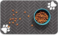 Dog Food Mats,Cat Absorbent Water Bowl Feeding Mats Pet Placemats for Food and Water Gray Wood 12 * 20 inch
