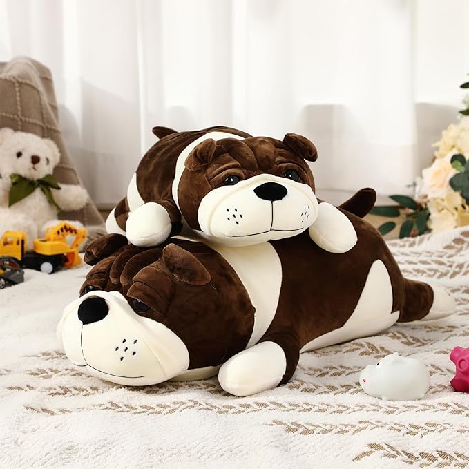 Vertintong 17.7" Huggable Dog Plush, Cute Stuffed Animal, Soft Adorable Cuddle Companion for Kids, Easter Birthday Plush Pillow Gift for Boys and Girls