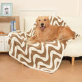 BEAUTYZOO Waterproof Dog Blankets for Medium Large Dogs Washable- Reversable Dog Blanket for Furniture, Sofa, Couch, Crate, Car- Soft Sherpa Dog Throw Plush Pet Bed Blanket Cat Puppy, 40"x60" Brown