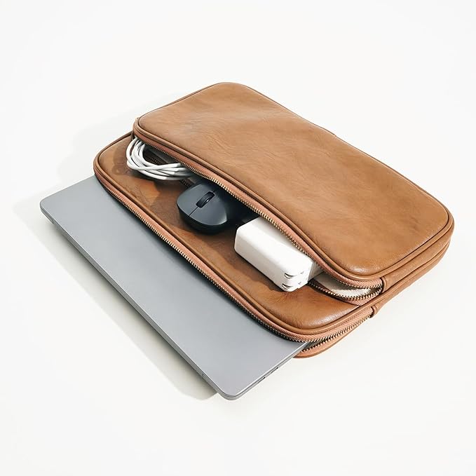 Benfan Laptop Sleeve Bag 16 Inch Compatible with MacBook Pro 16 Color Color Brown